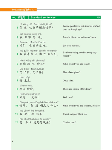 360 Standard Sentences in Chinese Conversations Vol. 2. ISBN: 9787561952139