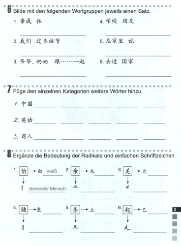 Erste Schritte in Chinesisch Arbeitsbuch 3 [German Language Edition]. ISBN: 7-5619-2518-2, 7561925182, 978-7-5619-2518-8, 9787561925188