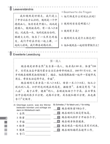 Erste Schritte in Chinesisch Arbeitsbuch 4 [German Language Edition]. ISBN: 978-7-5619-3453-1, 9787561934531