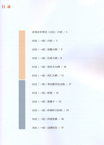 HSK Test Syllabus Level 1 [2015 Edition]. ISBN: 9787107304187