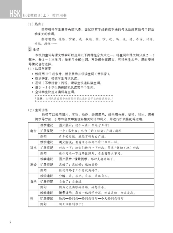 HSK Standard Course 5A Teacher’s Book. ISBN: 9787561955239