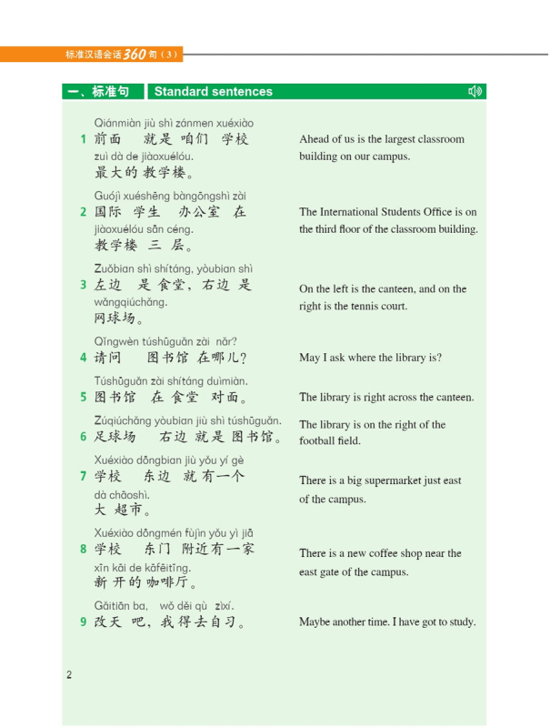 360 Standard Sentences in Chinese Conversations Band 3. ISBN: 9787561956045