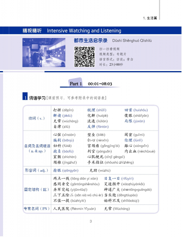 China Focus: Chinese Audiovisual-Speaking Course Advanced Level II. ISBN: 9787561959374