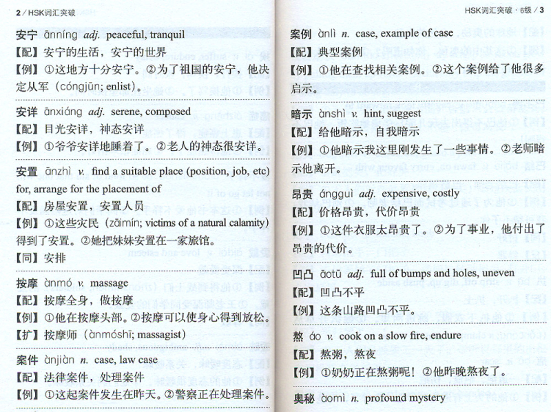 Vocabulary of New HSK Vol. 6 [Chinese-English] [2nd edition]. ISBN: 9787513572132